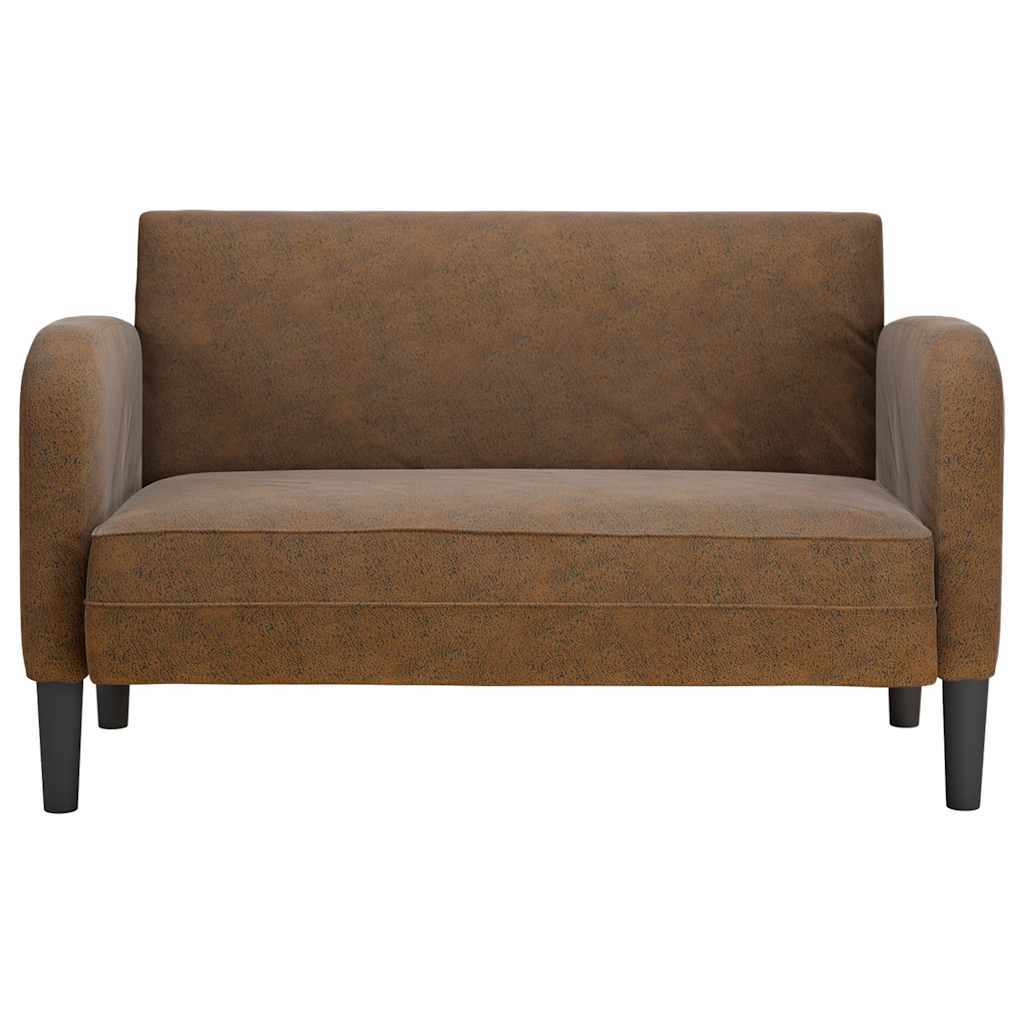 Loveseat soffa brun 110 cm konstläder