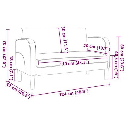 Loveseat soffa brun 110 cm konstläder