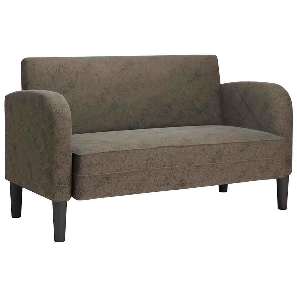 Loveseat soffa mörkgrå 110 cm läderimitation