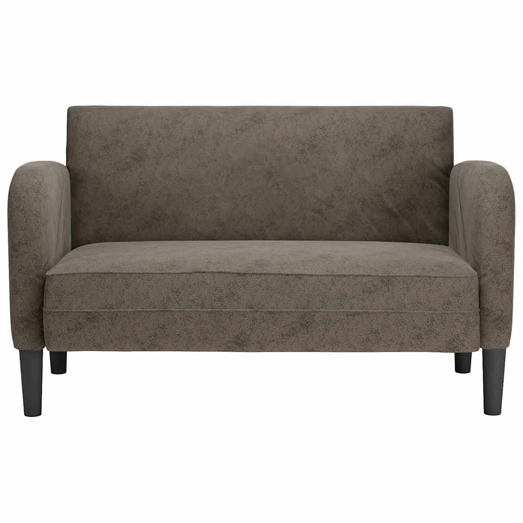 Loveseat soffa mörkgrå 110 cm läderimitation