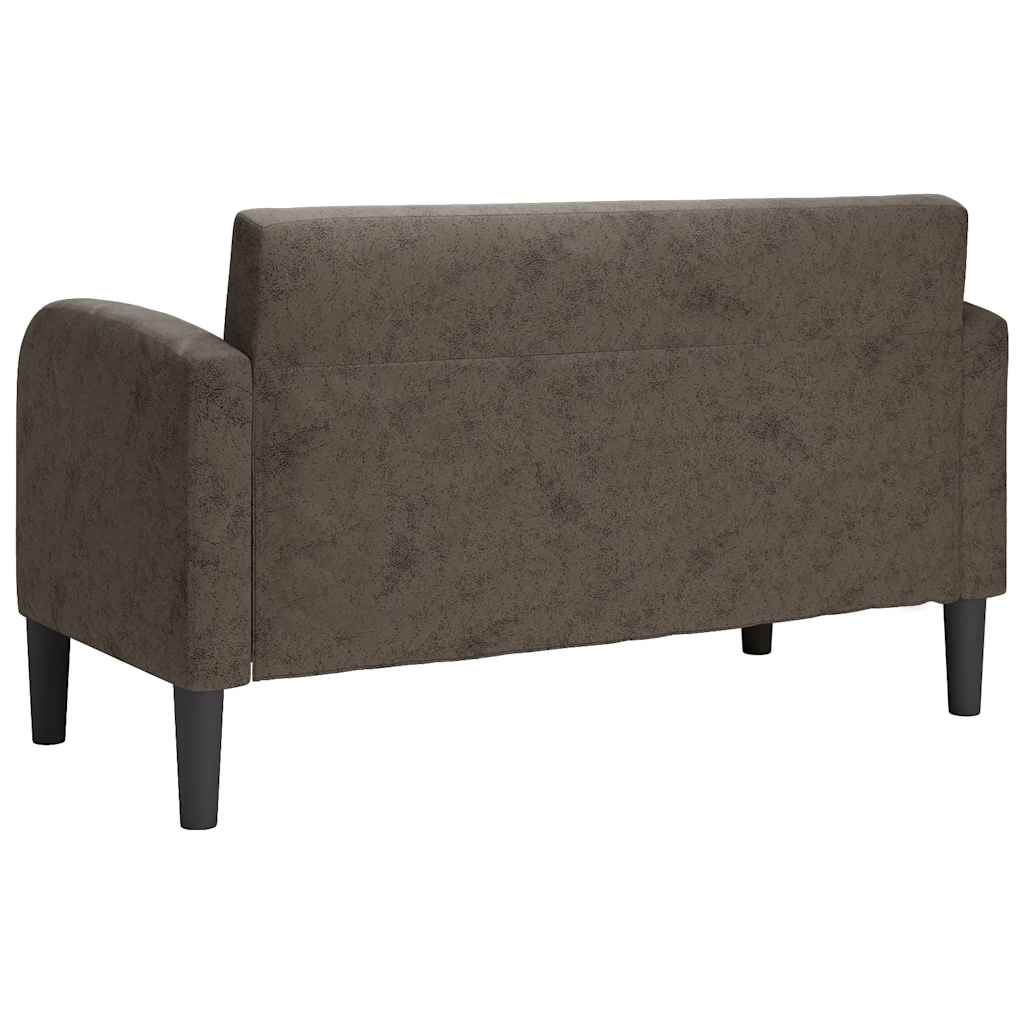 Loveseat soffa mörkgrå 110 cm läderimitation