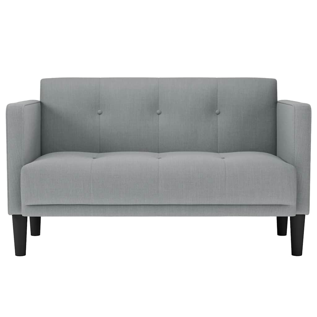 Loveseat soffa ljusgrå 111 cm tyg