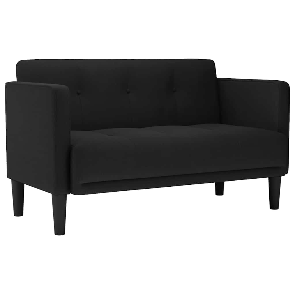 Loveseat soffa svart 111 cm tyg