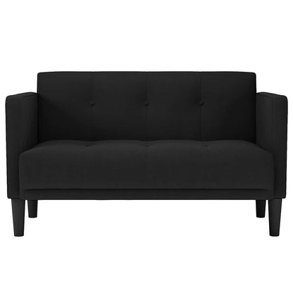 Loveseat soffa svart 111 cm tyg