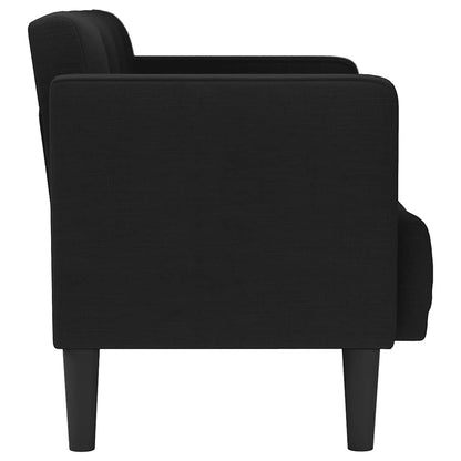 Loveseat soffa svart 111 cm tyg