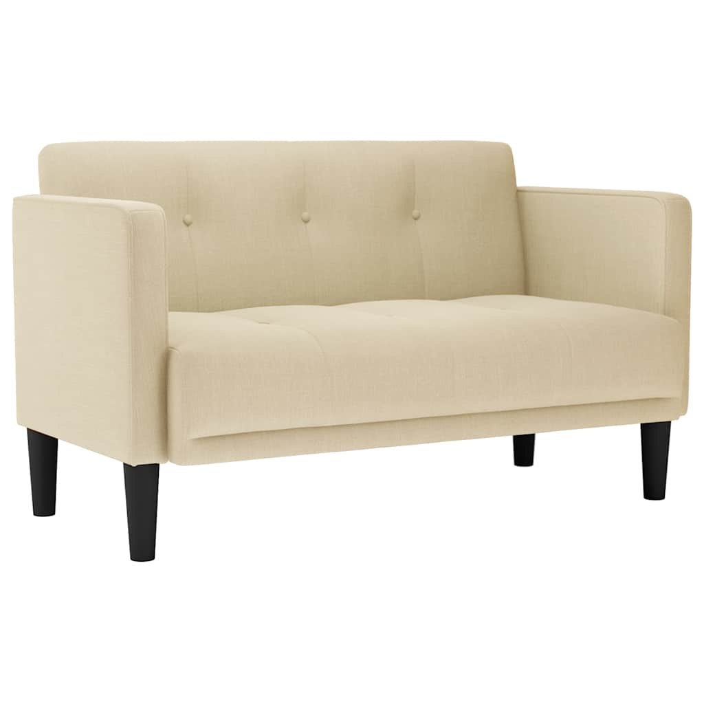 Loveseat soffa cremefärgad 111 cm tyg