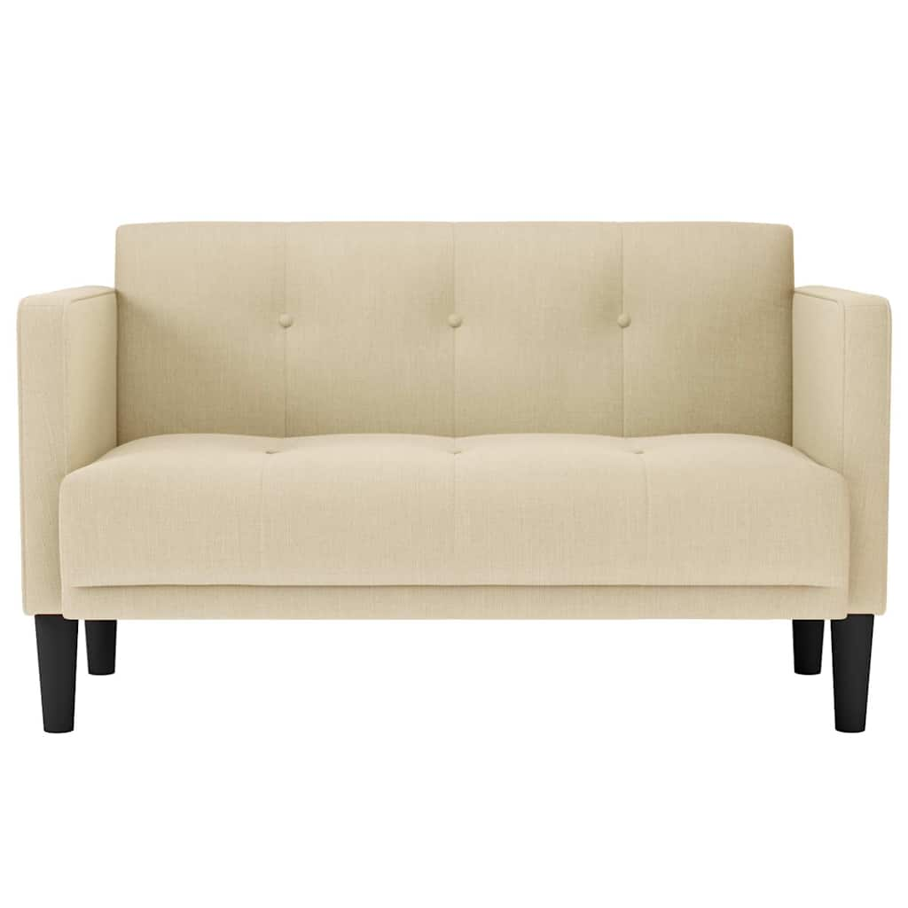 Loveseat soffa cremefärgad 111 cm tyg