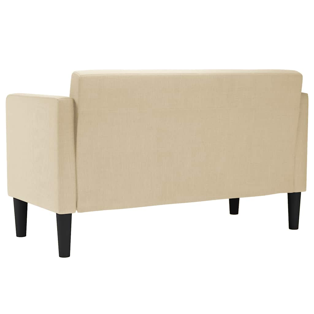 Loveseat soffa cremefärgad 111 cm tyg