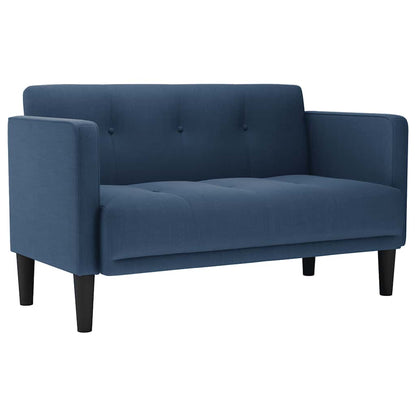 Loveseat soffa blå 111 cm tyg