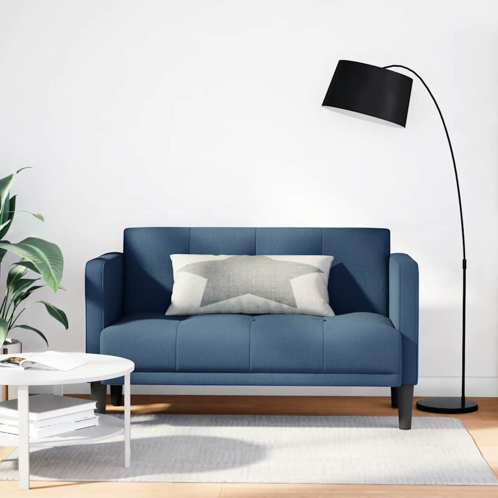 Loveseat soffa blå 111 cm tyg