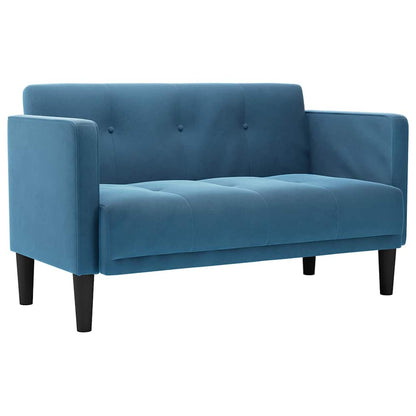 Loveseat soffa blå 111 cm sammet