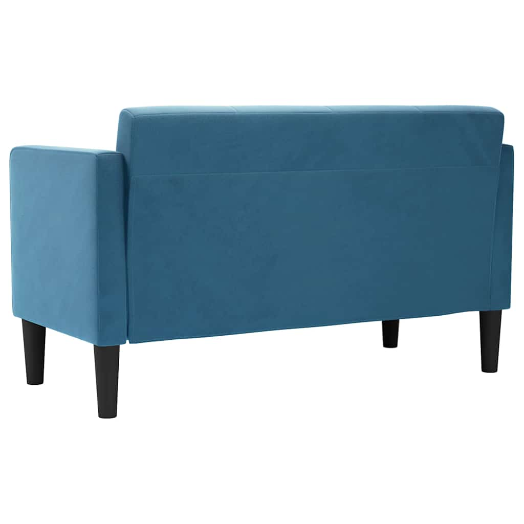 Loveseat soffa blå 111 cm sammet