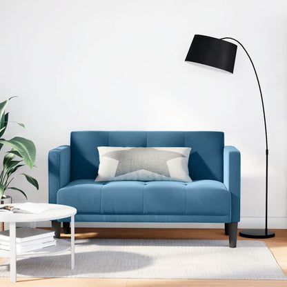 Loveseat soffa blå 111 cm sammet