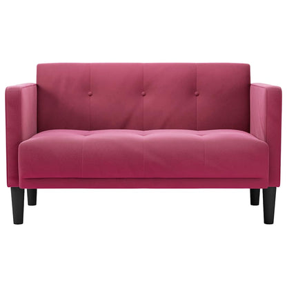 Loveseat soffa vinröd 111 cm sammet