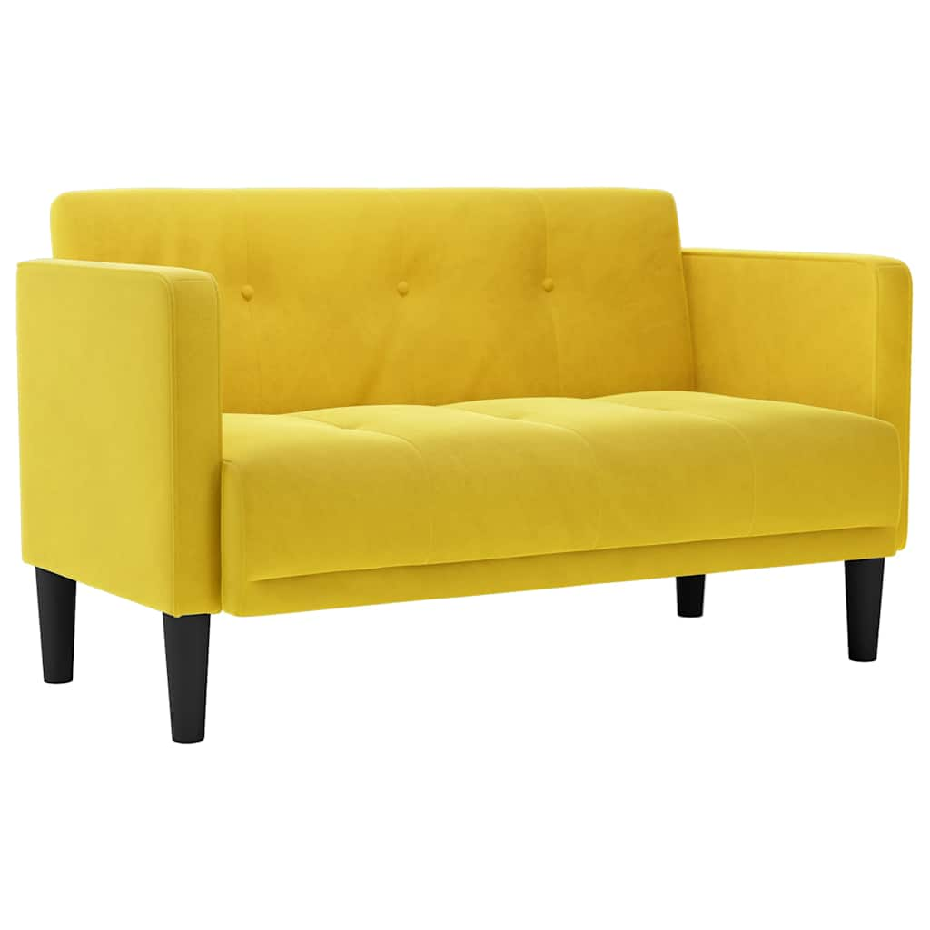 Loveseat soffa gul 111 cm sammet