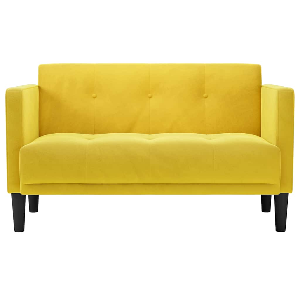 Loveseat soffa gul 111 cm sammet