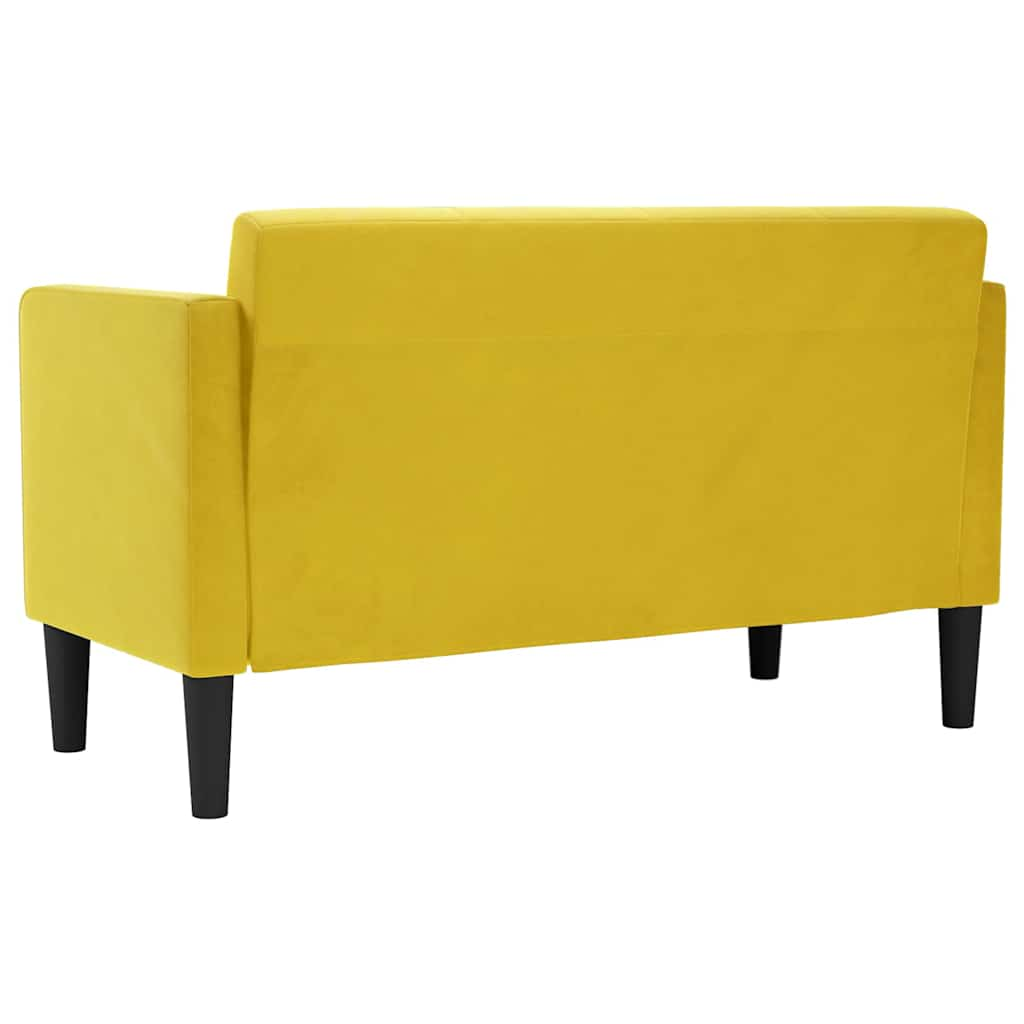 Loveseat soffa gul 111 cm sammet