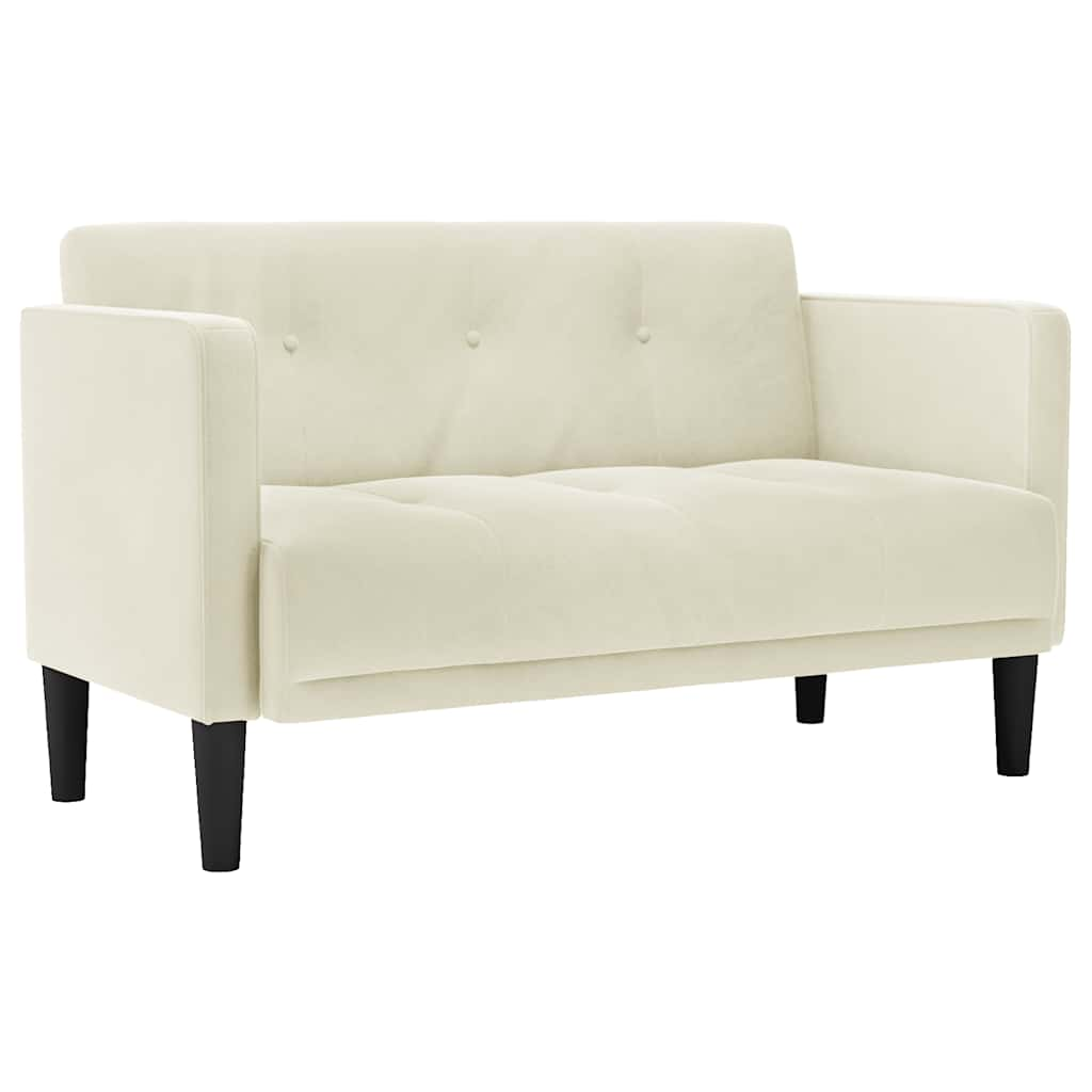 Loveseat soffa creme 111 cm sammet