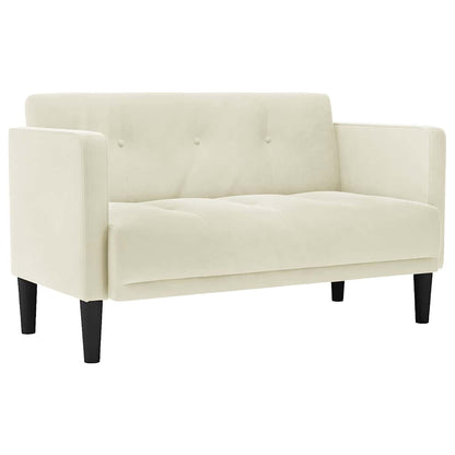 Loveseat soffa creme 111 cm sammet