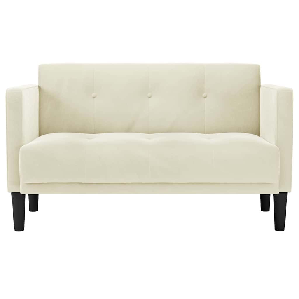 Loveseat soffa creme 111 cm sammet