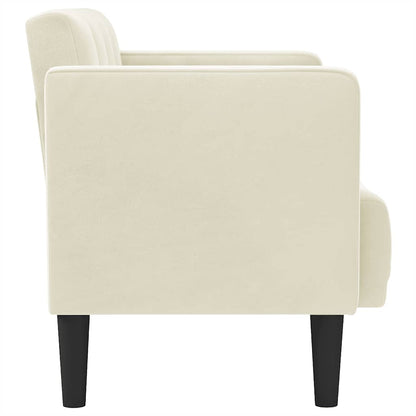 Loveseat soffa creme 111 cm sammet