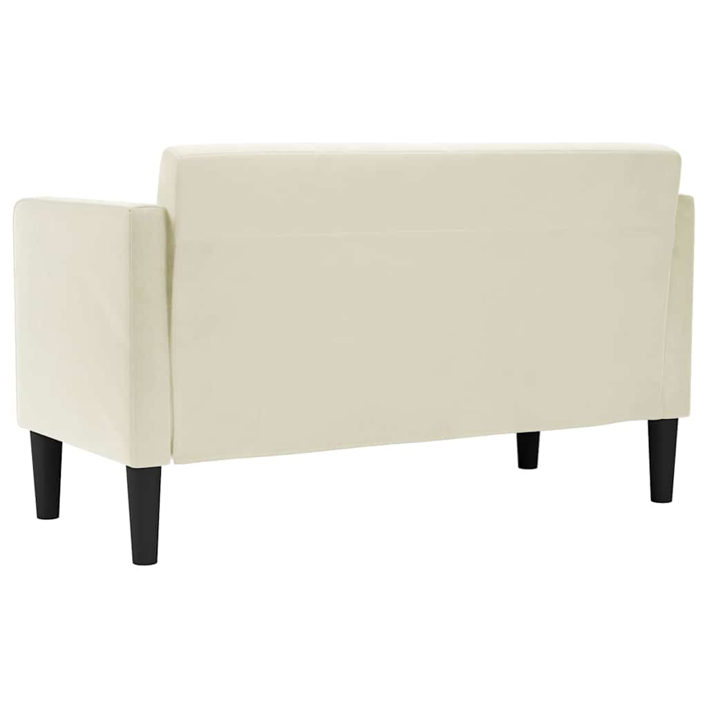 Loveseat soffa creme 111 cm sammet