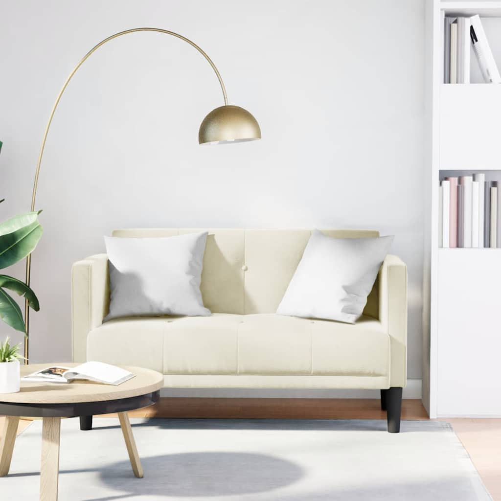 Loveseat soffa creme 111 cm sammet