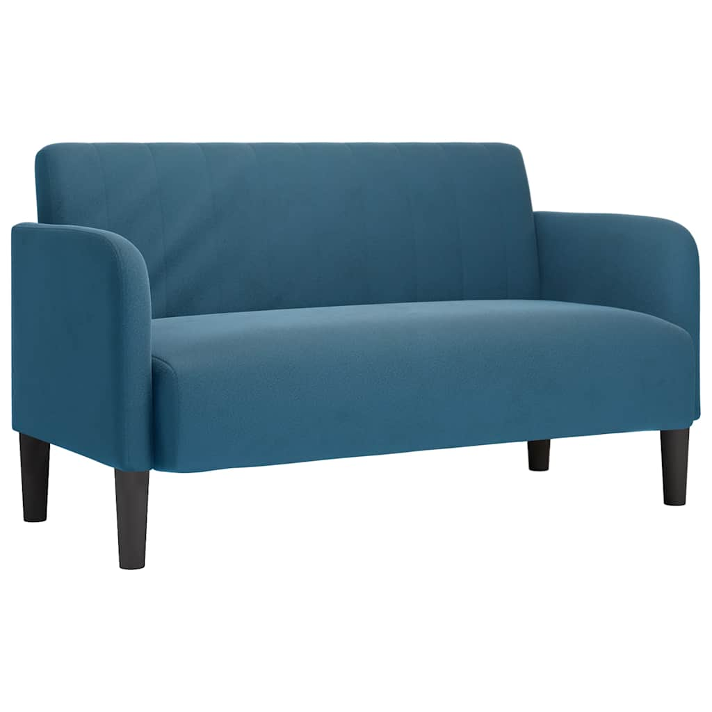 Loveseat soffa blå 109 cm sammet