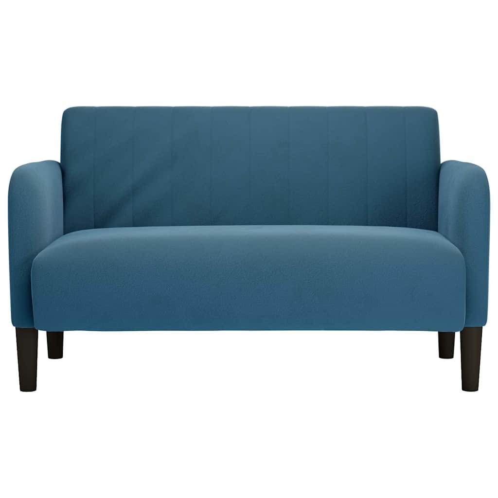 Loveseat soffa blå 109 cm sammet