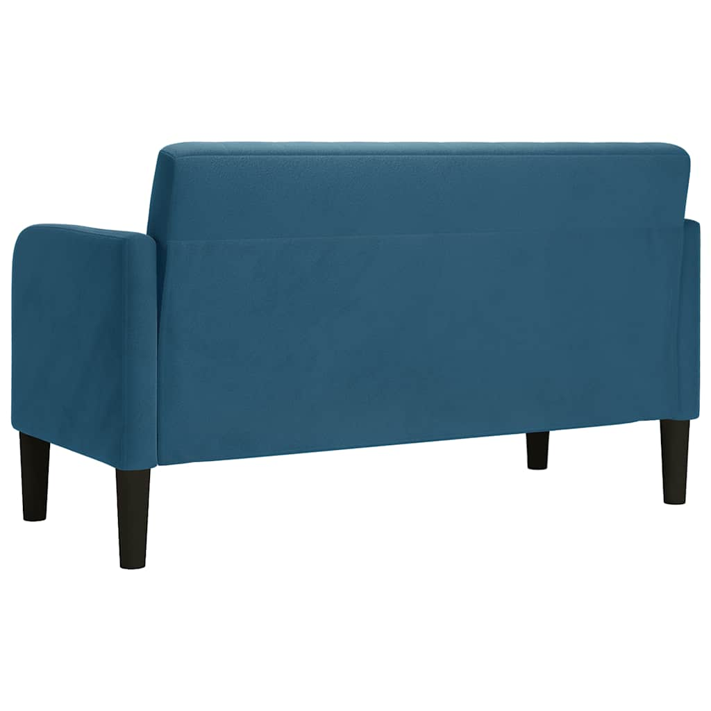 Loveseat soffa blå 109 cm sammet