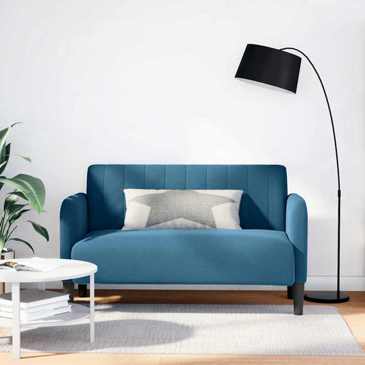 Loveseat soffa blå 109 cm sammet