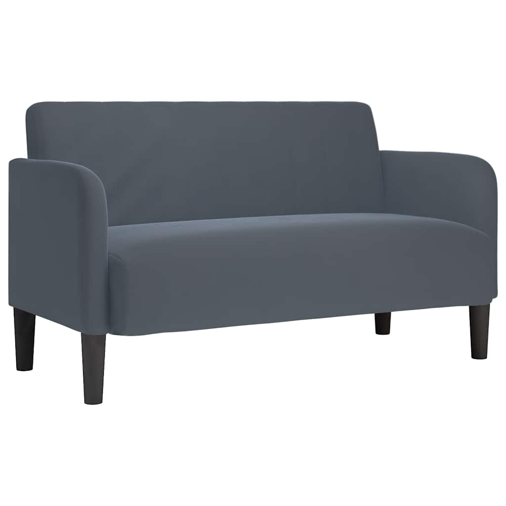 Loveseat soffa mörkgrå 109 cm sammet