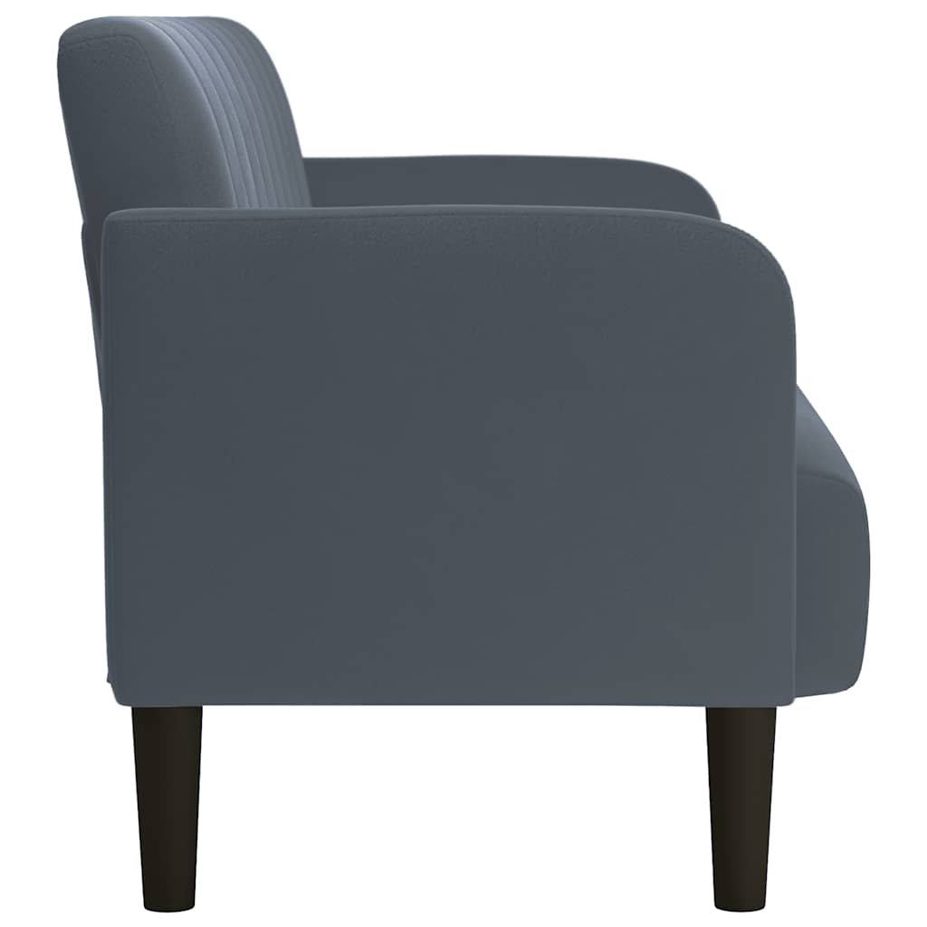 Loveseat soffa mörkgrå 109 cm sammet