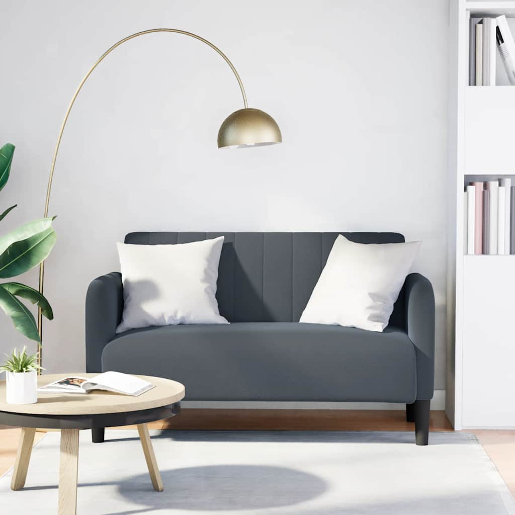 Loveseat soffa mörkgrå 109 cm sammet