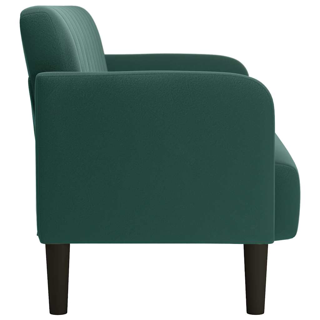 Loveseat soffa mörkgrön 109 cm sammet