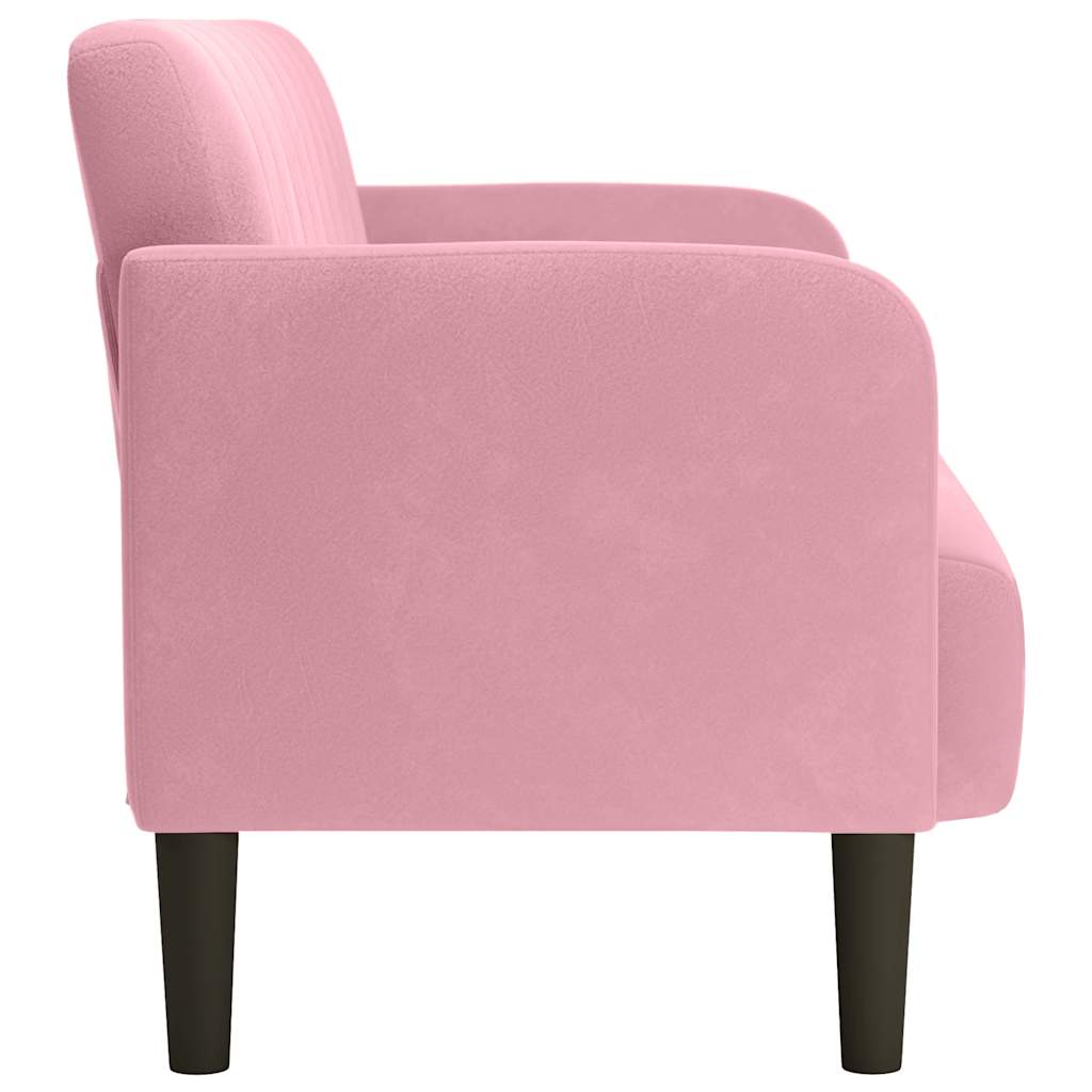 Loveseat soffa rosa 109 cm sammet