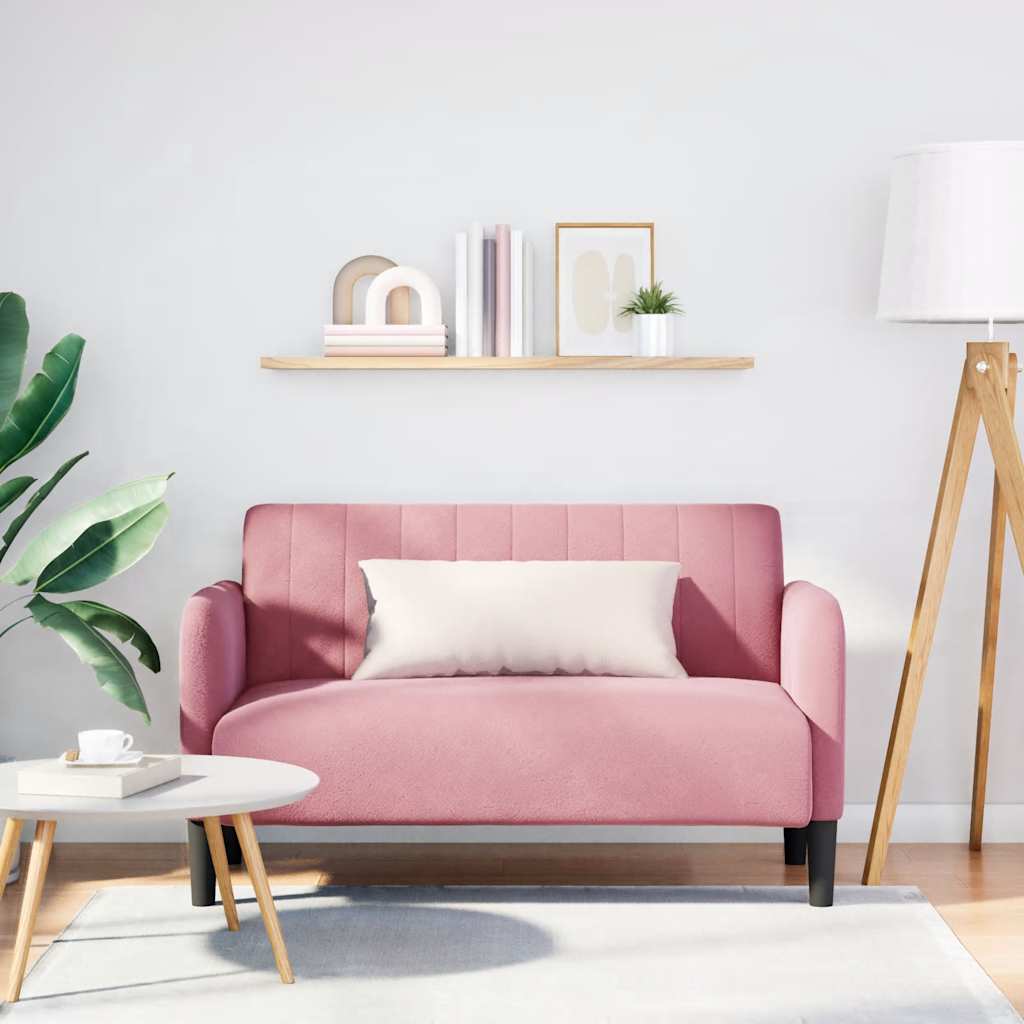 Loveseat soffa rosa 109 cm sammet