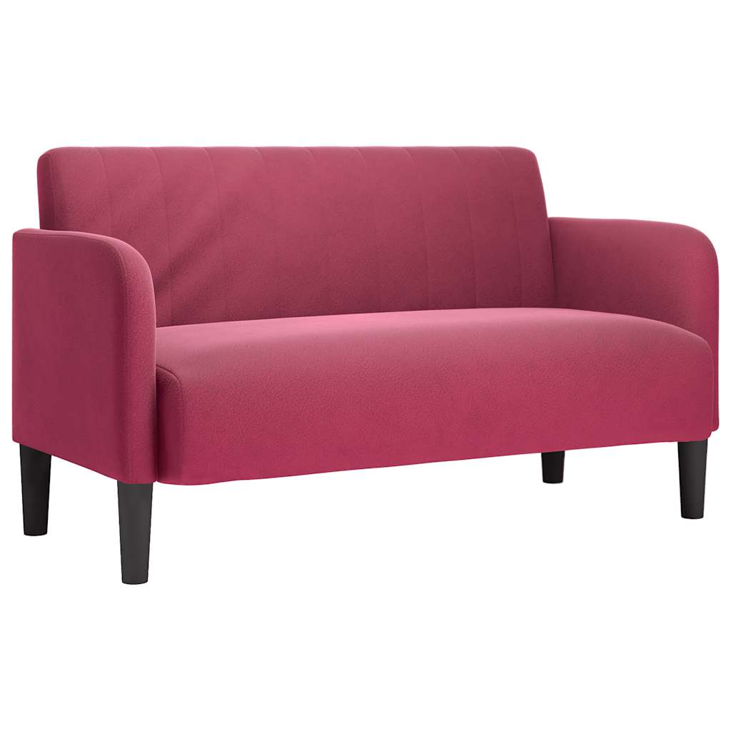 Loveseat soffa vinröd 109 cm sammet