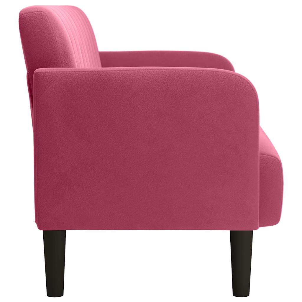 Loveseat soffa vinröd 109 cm sammet