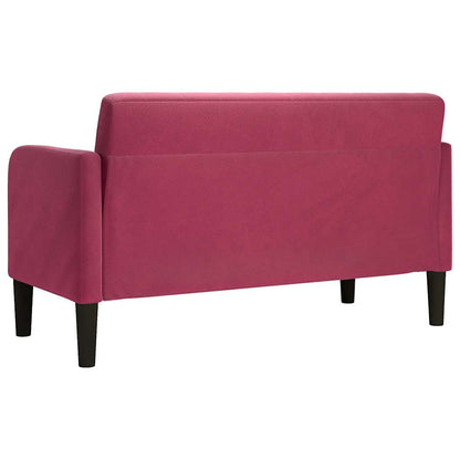 Loveseat soffa vinröd 109 cm sammet