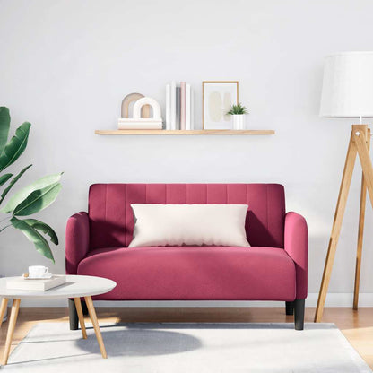 Loveseat soffa vinröd 109 cm sammet