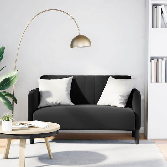 Loveseat soffa svart 109 cm sammet