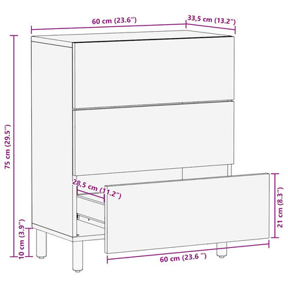 Skänk 60x33,5x75 cm massivt grovt mangoträ