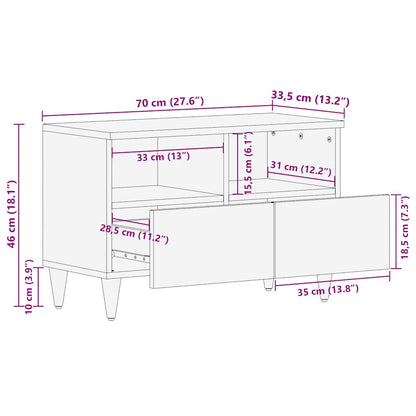 TV-bänk 70x33,5x46 cm mango i massivt trä