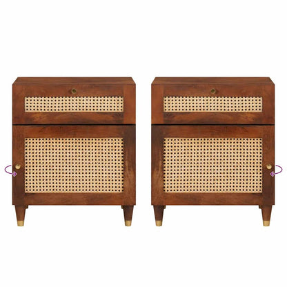 Sängbord med låda 50 x 33 x 60 cm Massivt mangoträ