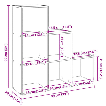 Bokhylla/Rumsavdelare 3 hyllplan vit 99x29x99cm konstruerat trä