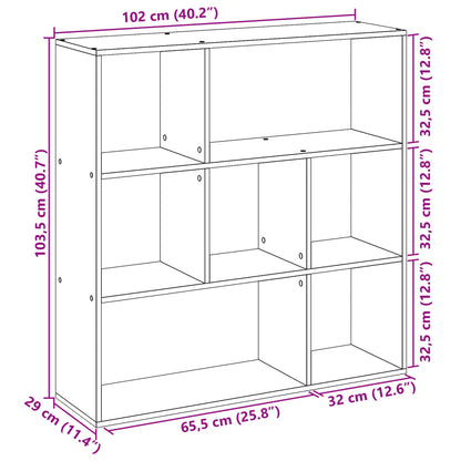 Bokhylla/Rumsavdelare vit 102x29x103,5 cm konstruerat trä