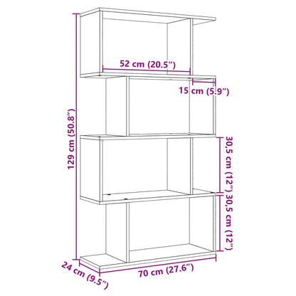 Bokhylla/Rumsavdelare 4 hyllplan 70x24x129 cm konstruerat trä