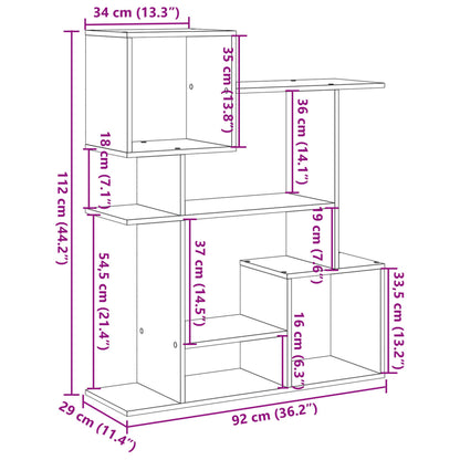 Bokhylla/Rumsavdelare vit 92x29x112 cm konstruerat trä