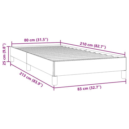 Sängram utan madrass mörkgrå 80x210 cm sammet